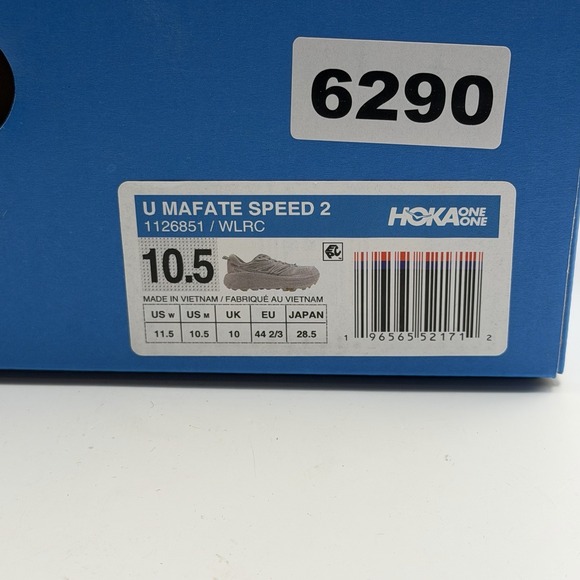 Hoka One One Mafate Speed 2 Trail Shoes Mens 10.5 Womens 11.5 White 1126851-WLRC